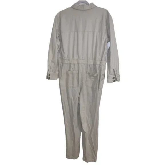 Sandy Liang Target Cream Coveralls Jumpsuit Women's Size 12 100% Cotton 0070 - Picture 6 of 7